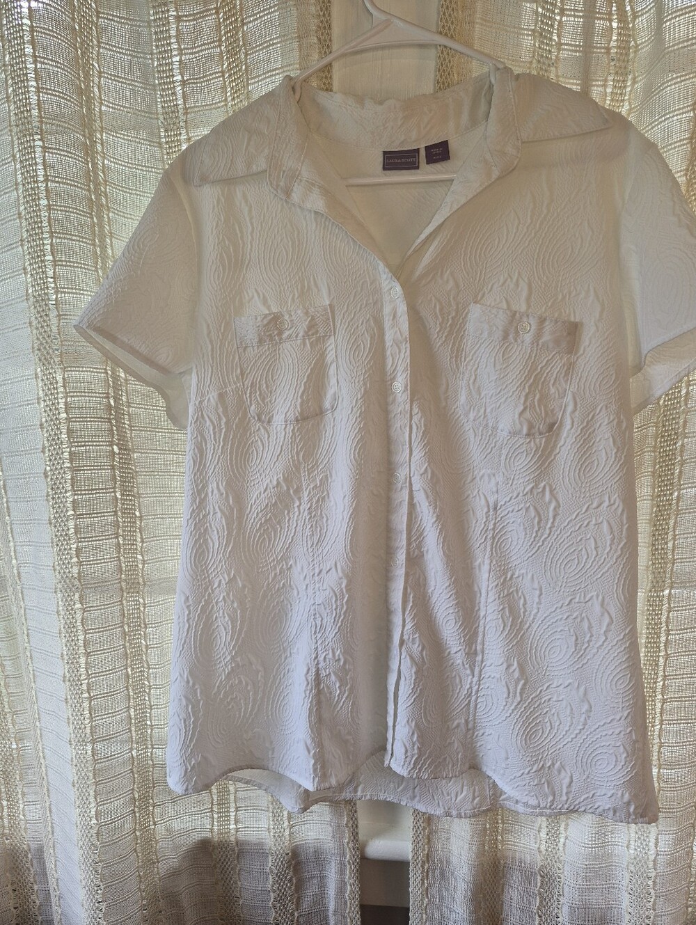 Laura Scott White Button-Down Shirt Size XL